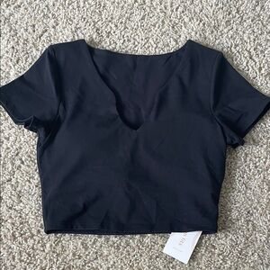 Black V-Neck Crop Top